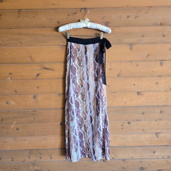 House of Harlow 1960's Striped Python Rachel Maxi Skirt XS Sarong Swim Cover Up - Picture 2 of 5